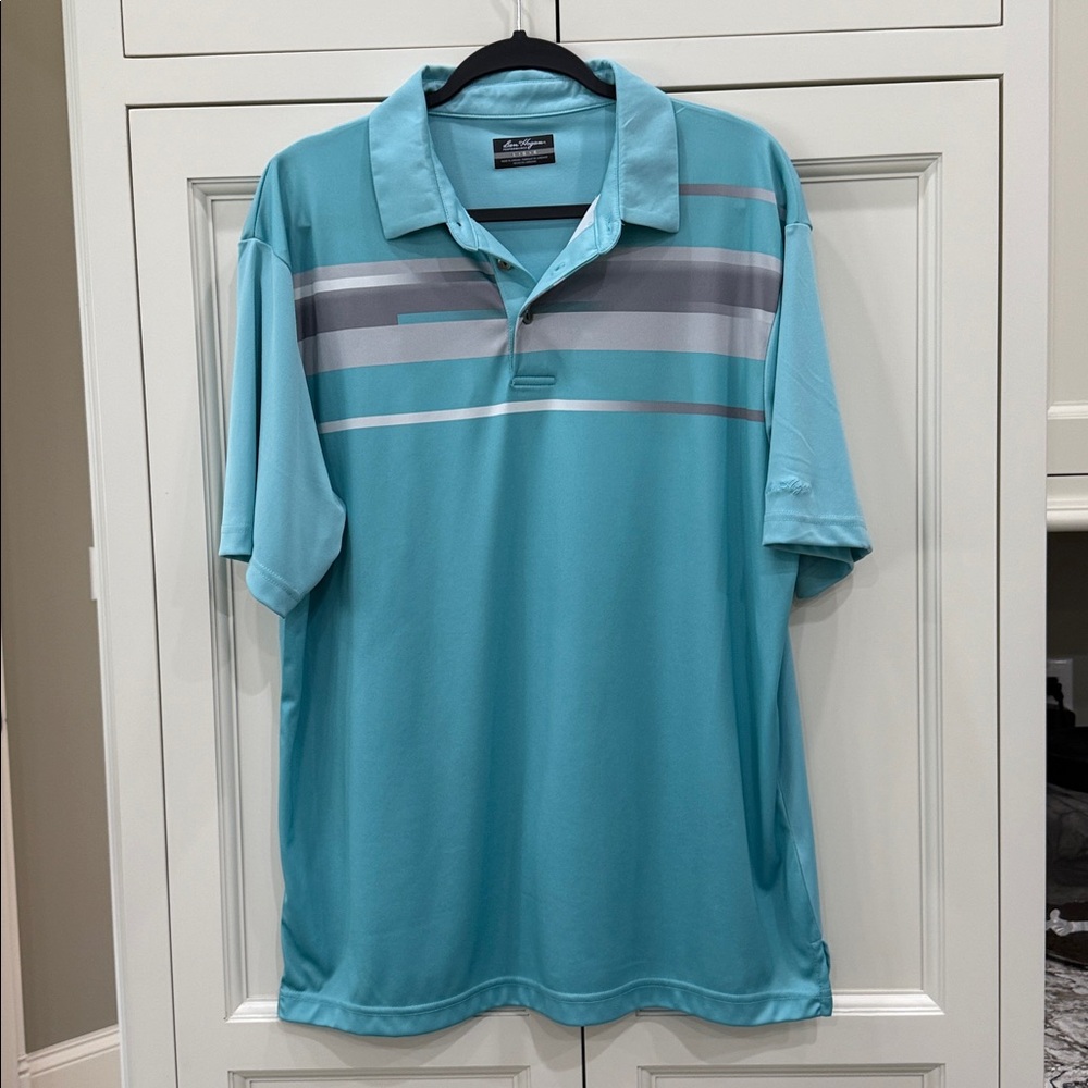 Ben Hogan Performance Mens Blue Golf Polo Shirt Mens Large Moisture Wicking